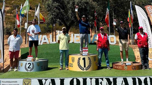 El podium del Campeonato Andaluz de Compak Sporting.