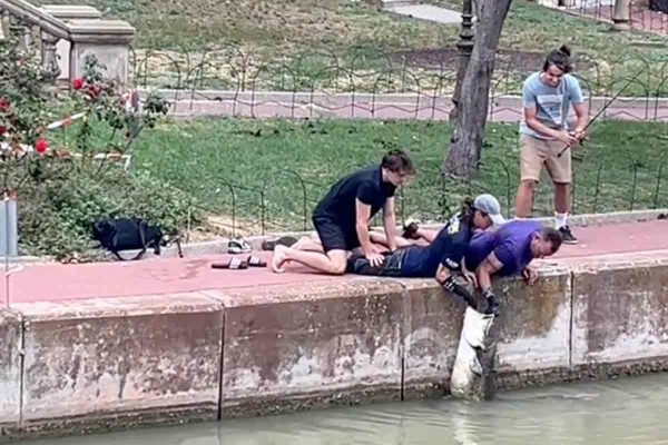 Los pescadores y el siluro.